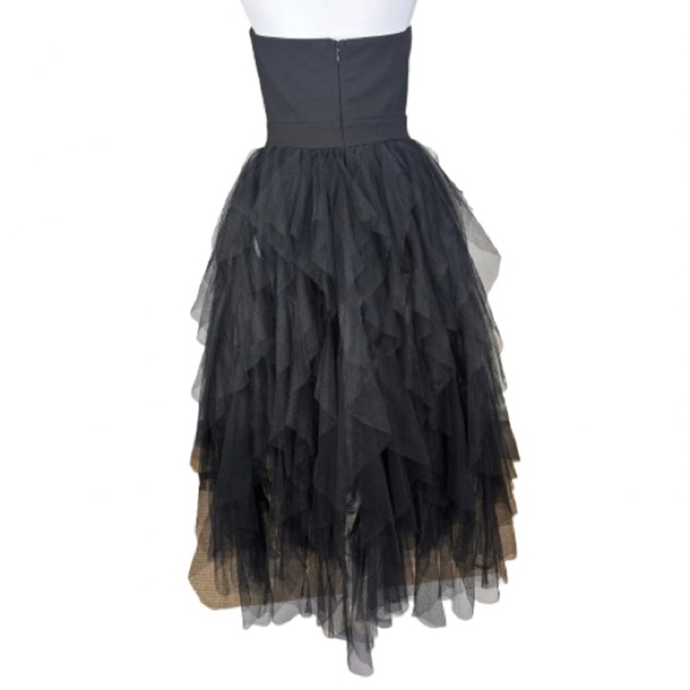 Fashion Nova Black Strapless Sheer Tulle Dress Built-In Briefs M Whimsigoth NEW - Picture 2 of 12
